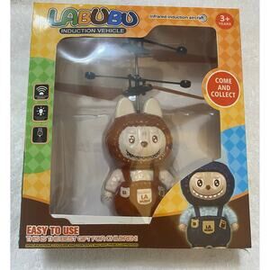 NIB Brown Labubu Monster RARE Infared Induction Aircraft FLYING  Motion DRONE